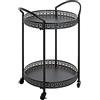 HAKU Carrello di servizio nero, metallo - Dim. L 51 cm x A 71 cm x P 42 cm, Stile Art Deco