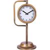 DRW Orologio da tavolo con supporto in metallo in oro antico, 19,5 x 17 x 42 cm, orologio 16 x 4,5 cm