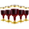 LATERN 30 Pezzi Bicchieri da Vino in Plastica, 170ml Bicchieri da Degustazione in Oro Bicchieri da Vino con Stelo Riutilizzabili per Bevande Whisky Champagne Birra Cocktail Martini (13,4 x 6,5cm)