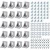 EYPINS 20 x Staffa Angolare in Lega di Alluminio 4040/4080 Forma a L con 40 Bulloni di Fissaggio, 40 Dadi, 40 Rondelle(39x39x35 mm)