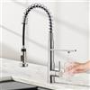 CREA 3 Vie Rubinetto Cucina con Spirale Molla e Doccetta estraibile per I Sistemi Osmosi Filtro L'acqua Potabile Acqua, 2 in 1 Miscelatore Monoleva Monocomando per Lavello, Acciaio Inox spazzolato