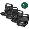 Weasy JOY600 Piastra per sandwich con 4 griglie differenti intercambiabili (sandwich, waffle, grill e ciambelle)