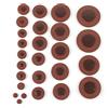 Nunafey Cuscinetti in pelle per sax, kit pad per sax tenore marrone in pelle di agnello delicata, da 9 mm a 52 mm