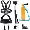 TEKCAM Kit Accessori per Action Cam 4 in 1 Compatibile con GoPro Hero 13 12 11 10/ AKASO Brave 4 Pro/COOAU/DJI Osmo Action 4 5 Pro/SJCAM/Insta360, Imbracatura da Petto Fascia da Testa