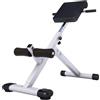 GORILLA SPORTS® Panca per Schiena e Addominali - Pieghevole, Altezza Regolabile in 5 Livelli, Multifunzione, Max. 120kg, Nero/Bianco - Sedia Romana, Iperestensione, Allenamento dei Dorsali, Palestra