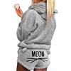 XingYue Direct 2 Pezzi Donne Pigiama Gatto Cute Girls Meow Sleepwear Soft Accappatoio Pantaloncini Winter Lounge Sleepwear Sets (Color : Gray, Size : S)