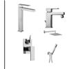 PAINI RUBINETTERIE Paini DaxR miscelatore lavabo tipo alto, bidet, doccia incasso con deviatore e soffione con doccetta