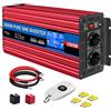 ETREPOW Inverter 3000W 24V 220V sinusoide pura con telecomando per camper | Trasformatore Con LCD,prot: sovracc,corto,surrisc,sovra,sottotens.Per auto,solare，Elettrodomestici,Picco 6000W