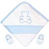 Fior Di Coccole Accappatoio Fior Di Coccole Orsetto Con Ciabattine Personalizzabile Azzurro