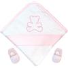 Fior Di Coccole Accappatoio Fior Di Coccole Orsetto Con Ciabattine Personalizzabile Rosa