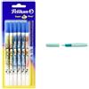 Pelikan 306696 Cancellino Inchiostro Super Pirat 850 a Doppia Punta,  Correttore a Penna Punta F + B, 6 Pezzi + Penna Stilografica Griffix, Fusto  Blu