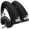 Fincci Set 2 Copertoni 20 x 1.75 Pollici (47-406) e 2 Camere d'Aria Schrader - Kit Completo per BMX, MTB Bambino, Bici Pieghevole ed E-Bike - Pneumatici Tassellati ad Alta Tenuta - Nero