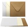 Glüxx-Agent Set di 30 biglietti pieghevoli con buste - Quadrati - 240 g/m² - 220 g/m² - bianco - crema - Kraft - con buste abbinate - 120 g/m² 90 g/m² - carta da lettere - carta da lettere - 120 g/m² - 90 g/m²