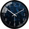 VIKMARI Battery Operated Orologio da Parete Silenzioso Non ticchettio dell'orologio Moderno di Numeri Arabi Rotondi di Vetro Clocks Indoor Blu e Nero 12 inch