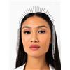 IYOU Maria Alone Corona Fascia per Capelli Oro Scintillante Strass Dea Copricapo Nappa Nozze Festa Costume Diadema per Capelli Copricapo per Donne(Argento)