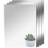 TSKDKIT 4 Pezzi Specchio Adesivo da Parete 29 X 21cm Non in Vetro per Armadio, Muro - Acrilico Adesivo per Decorazioni Murali Casa