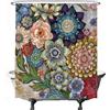 Ulticool Tenda da Doccia - con Fiori Colorati e Arte Naturale - 180 x 200 cm - Lavabile - Impermeabile - con 12 Anelli