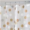 mDesign Tenda doccia antimuffa - Tenda a pois - Tenda per doccia e per vasca con 12 asole rinforzate - 1,80 cm x 1,80 cm - crema/grigio