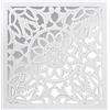 DRW Pala Quadrata in Legno MDF Traforato con Specchio Bianco 90 x 2,5 x 90 cm, Multicolore, estandar