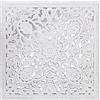 DRW Pala Quadrata in Legno MDF Traforato con Specchio Bianco, 60 x 2,5 x 60 cm, Multicolore, estandar