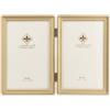 Lawrence Cornice portafoto doppia, 10 x 15 cm, con bordo perlinato, oro satinato