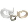 DRW Elefanti Design Moderno Set di 3 ceramiche 35x22x22 cm Grande, Multicolore, estandar