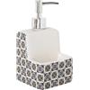 DRW Dosatore spugnette in Ceramica con Quadrati 11 x 11 x 19 cm, Multicolore, estandar