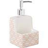 DRW Dosatore spugnette in Ceramica in Bianco, Rosso e Cromato 11 x 10 x 19 cm, Multicolore, estandar