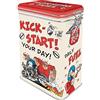Nostalgic-Art MOTOmania - Barattolo da caffè retrò, 1,3 l, Kick-Start Your Day! - Idea Regalo per Motociclisti, Barattolo in Latta con Coperchio aromatico, Design Vintage