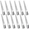 Thatyro Confezione da 12 cucchiai da dessert in acciaio inox, 14,8 cm, mini cucchiaini da degustazione in metallo, cucchiaini per antipasto, paletta per espresso, riutilizzabili, per caffè, bevande (argento)