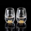 DUJUST Diamond Shot Glasses (45ml), bicchierini di cristallo, decorati con scaglie d'oro 24K, lusso e carini, senza BPA e senza piombo, arredamento e collezione perfetti, scelta regalo - 2 pz