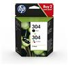 HP Originale Cartuccia Hewlett Packard 304 + 304 nero + colore 3JB05AE#301