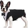 Kuoser Abito Smoking per Cani, Set Vestito Bandana Collare Cani per Matrimoni Cani Smoking Elegante con Papillon, Formale Vestito Cani Partito, Rimovibile Cravatta Cane e Vestito