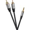 celexon cavo audio 2x Cinch a jack stereo 3,5mm - 3,0m, serie Professional