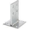 Alberts 215538 Staffa portapalo a T, da avvitare o per posa in opera nel calcestruzzo, zincata a caldo, Dimensioni piastra verticale 130 x 80 mm