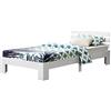 [en.casa] Struttura Letto in Legno di Pino con Testiera 90 x 200 cm Letto Singolo in Stile Moderno - Bianco