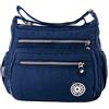 FiveloveTwo Donna Moda Impermeabile Nylon Borsa a Mano Spalla Tracolla Borse da Viaggio Sacchetto Borsetta Tote Messaggero Borsa in stile casual, con multi tasche Blu scuro