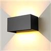 ENCOFT 24W Applique da Esterno Interno COB LED Lampada da Esterno a Parete IP65 Impermeabile 3000K in Alluminio Applique da Parete Moderno per Balcone Giardino Nero