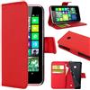 ebestStar - Cover Compatibile con Nokia Lumia 630 Custodia Portafoglio Pelle PU Protezione Libro Flip, Rosso [Apparecchio: 129.5 x 66.7 x 9.2mm, 4.5'']