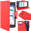 ebestStar - Cover Compatibile con Nokia Lumia 735 730 Dual Custodia Portafoglio Pelle PU Protezione Libro Flip, Rosso [Apparecchio: 134.7 x 68.5 x 8.9mm, 4.7'']