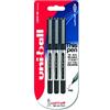 Uni-Ball Penna rollerball UB-150 Eye Micro, inchiostro nero Uni-ball Super Ink, pennino da 0,5 mm, confezione da 3 pezzi