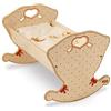 Dida - Culla per Bambole 'Fiocco', Lettino Oscillante in Legno con Set di Biancheria Completo, Ideale per Bambole fino a 35 cm, Giocattolo Educativo per Bambini 2 3 4 Anni, Made in Italy