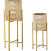 DRW Set di 4 vasi in Metallo 2+2 con Piede in Oro 30 x 74 cm e 25 x 54 cm, Multicolore, estandar