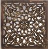 DRW Pala Quadrata in Legno MDF Traforato con Specchio in Marrone 60 x 2,5 x 60 cm, Multicolore, estandar