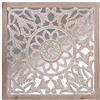 DRW Pala Quadrata in Legno MDF Traforato con Specchio in Naturale, 60 x 2,5 x 60 cm, Multicolore, estandar