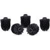 Relaxdays Scopino per WC in set da 5, spazzole per WC sfuse con filo da 9,5 mm, diametro della testina di ricambio 8 cm, nero, 8 x 8 x 9 cm
