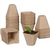 Relaxdays Set da 80 Vasetti per Piantine, Biodegradabili, da Torba, Quadrati, Vasi Carta, HxLxP: 8 x 8 x 8 cm, Naturale