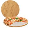 Relaxdays Taglieri per Pizza di bambù, Piatti Tondi Ø 33cm, Carta da Forno Inclusa, Scanalature, Naturale, Set da 2 pz