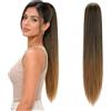 CAISHA 55cm Coda Capelli Nina Con Coulisse Capelli Extensions Finta Per Donna Posticcio Per Capelli Liscio Miscela Marrone PH524