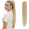 CAISHA 55cm Coda Capelli Nina Con Coulisse Capelli Extensions Finta Per Donna Posticcio Per Capelli Liscio Biondo Chiaro Mix PH519